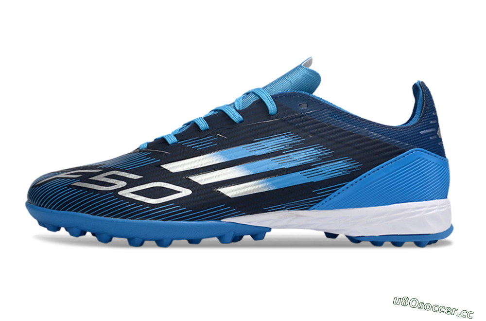 Unisex Adidas F50 Pro TF Artificial Turf Low-Tops Football Shoes - Blue/Electric Blue/Deep Navy 0
