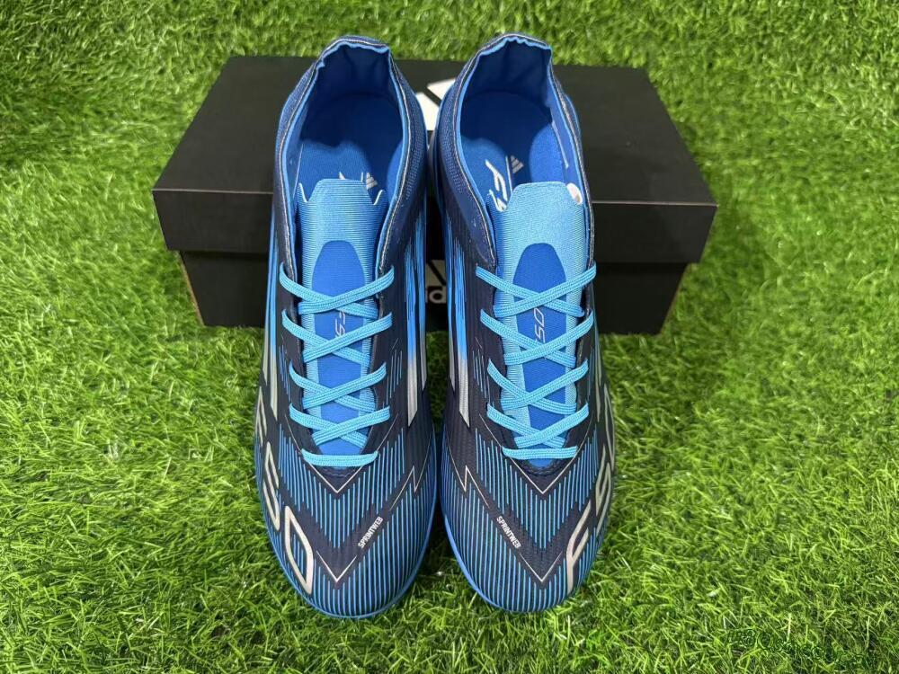 Unisex Adidas F50 Pro TF Artificial Turf Low-Tops Football Shoes - Blue/Electric Blue/Deep Navy