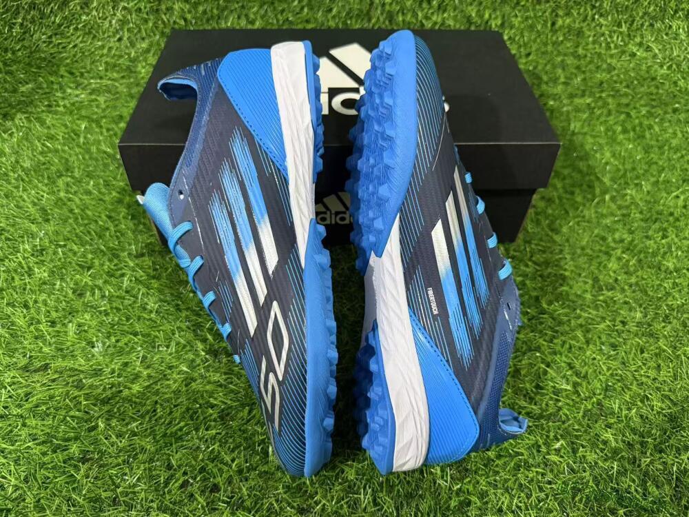 Unisex Adidas F50 Pro TF Artificial Turf Low-Tops Football Shoes - Blue/Electric Blue/Deep Navy