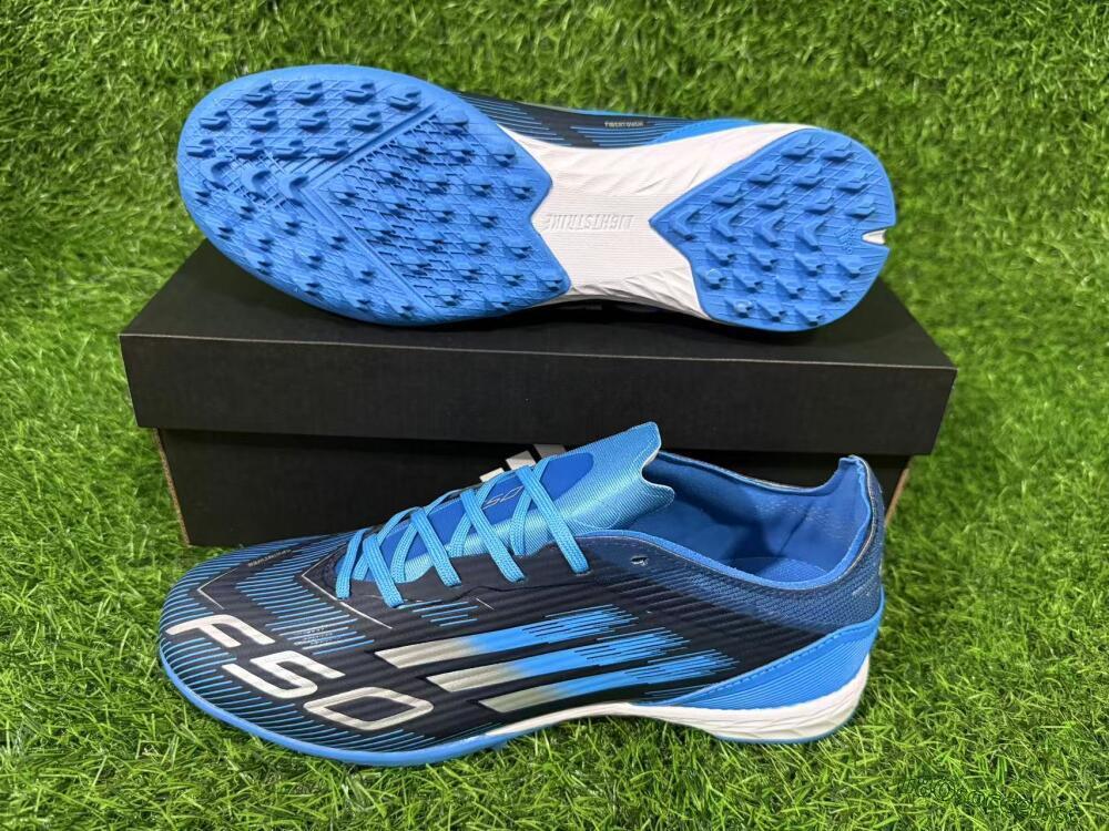 Unisex Adidas F50 Pro TF Artificial Turf Low-Tops Football Shoes - Blue/Electric Blue/Deep Navy