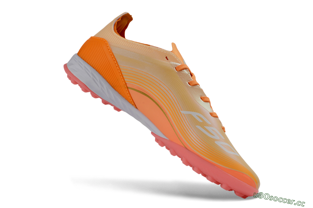 Unisex Messi x Adidas F50 Pro TF Artificial Turf Low-Tops Football Shoes - Orange/Coral Blaze/Pink Burst 5