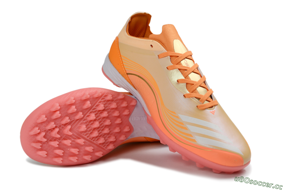 Unisex Messi x Adidas F50 Pro TF Artificial Turf Low-Tops Football Shoes - Orange/Coral Blaze/Pink Burst 4