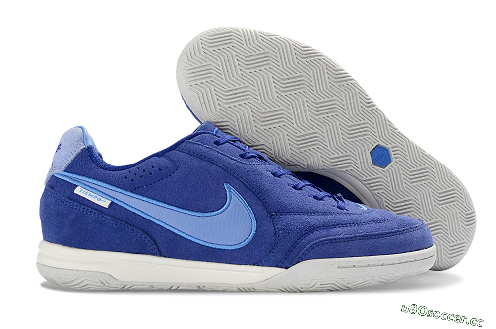 Unisex Nike Tiempo Streetgato Prm IC Indoor & Futsal Low-Tops Football Shoes - Blue/Sky Blue/Navy Blue 2