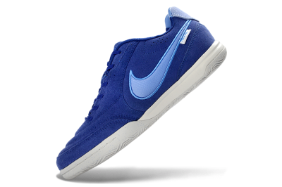 Unisex Nike Tiempo Streetgato Prm IC Indoor & Futsal Low-Tops Football Shoes - Blue/Sky Blue/Navy Blue