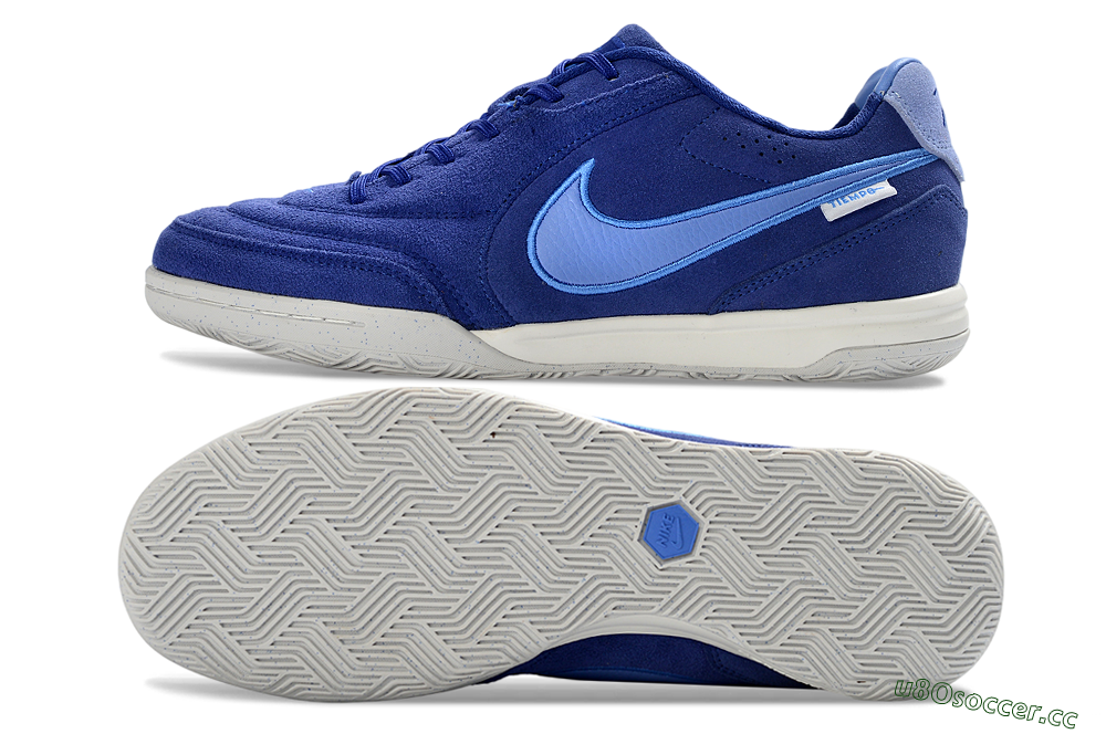 Unisex Nike Tiempo Streetgato Prm IC Indoor & Futsal Low-Tops Football Shoes - Blue/Sky Blue/Navy Blue 1
