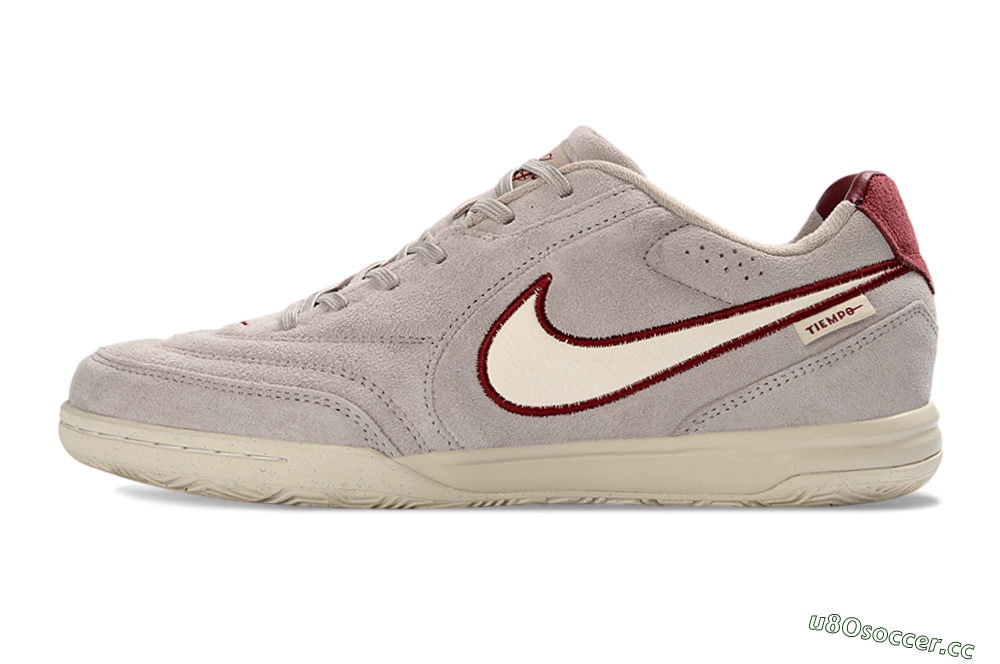 Unisex Nike Tiempo Streetgato Prm IC Indoor & Futsal Low-Tops Football Shoes - Gray/Maroon/Beige 0