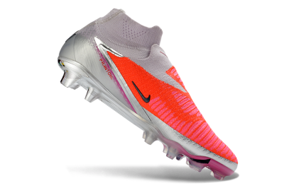 Unisex Nike Phantom 6 Elite High FG Firm Ground Low-Tops Football Boots - Pink/Vibrant Neon/Soft Silver
