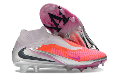 Unisex Nike Phantom 6 Elite High FG Firm Ground Low-Tops Football Boots - Pink/Vibrant Neon/Soft Silver