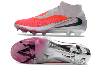 Unisex Nike Phantom 6 Elite High FG Firm Ground Low-Tops Football Boots - Pink/Vibrant Neon/Soft Silver