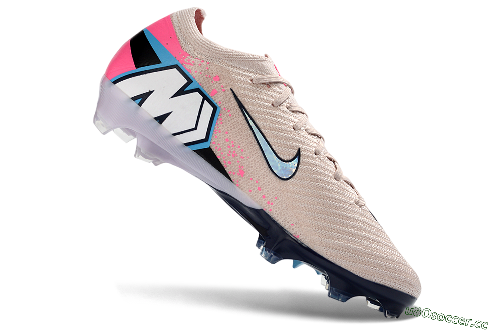 Unisex Nike Air Zoom Mercurial Vapor 16 Elite FG Firm Ground Low-Tops Football Boots - Beige/Vibrant Pink/Deep Navy 4
