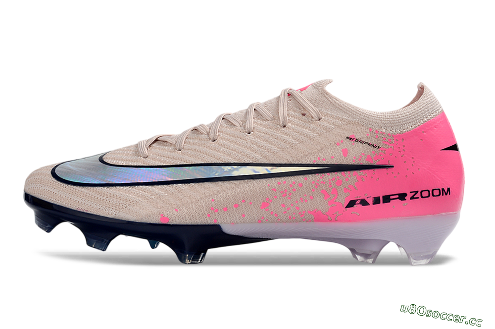 Unisex Nike Air Zoom Mercurial Vapor 16 Elite FG Firm Ground Low-Tops Football Boots - Beige/Vibrant Pink/Deep Navy 0