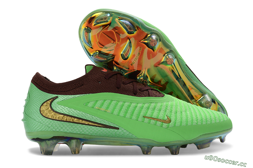 Unisex Nike Phantom 6 Elite Low FG Firm Ground Low-Tops Football Boots - Green/Lime Burst/Deep Forest 2