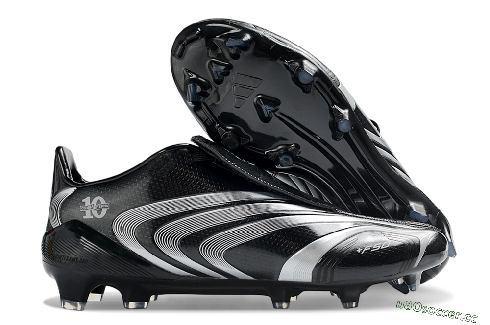 Men's Adidas F50 Elite Tunit FG Firm Ground Low-Tops Football Boots - Black/Silver/Charcoal 2