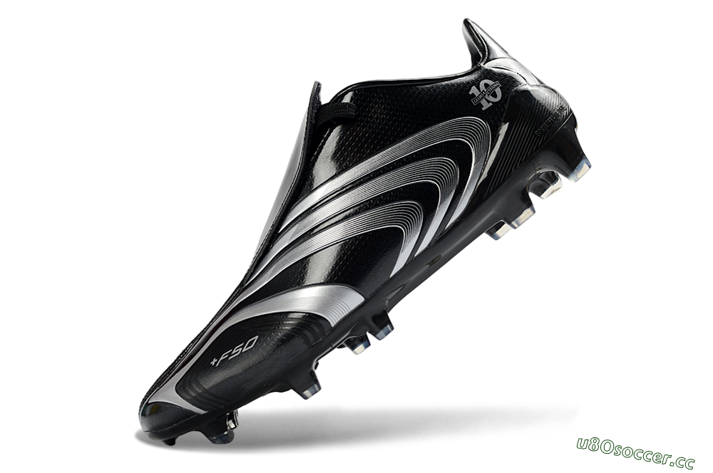 Men's Adidas F50 Elite Tunit FG Firm Ground Low-Tops Football Boots - Black/Silver/Charcoal 5