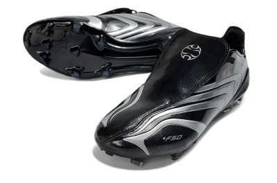 Men's Adidas F50 Elite Tunit FG Firm Ground Low-Tops Football Boots - Black/Silver/Charcoal