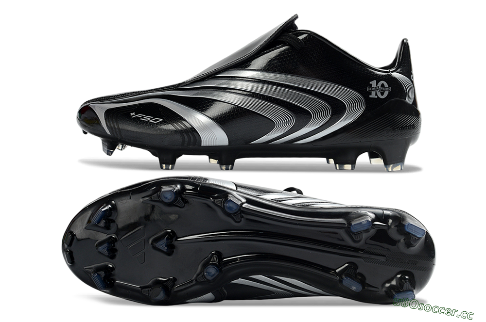 Men's Adidas F50 Elite Tunit FG Firm Ground Low-Tops Football Boots - Black/Silver/Charcoal 1