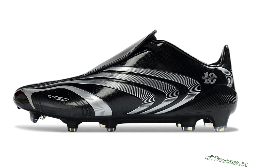 Men's Adidas F50 Elite Tunit FG Firm Ground Low-Tops Football Boots - Black/Silver/Charcoal 0