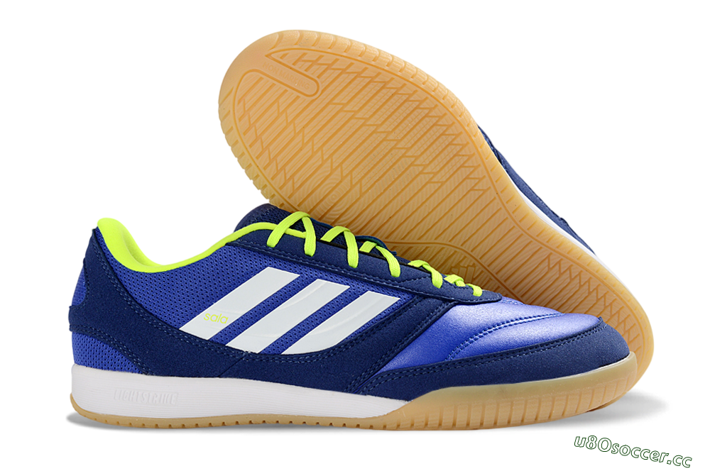 Men's Adidas Top Sala Competition 2 IC Indoor & Futsal Low-Tops Football Shoes - Blue/Vibrant Blue/Neon Yellow 2