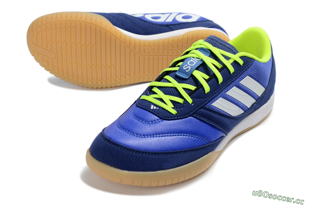 Men's Adidas Top Sala Competition 2 IC Indoor & Futsal Low-Tops Football Shoes - Blue/Vibrant Blue/Neon Yellow 3