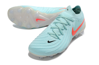 Men's Nike Phantom GX 2 Elite AG Artificial Grass Low-Tops Football Boots - Aqua/Coral Glow/Sky Blue