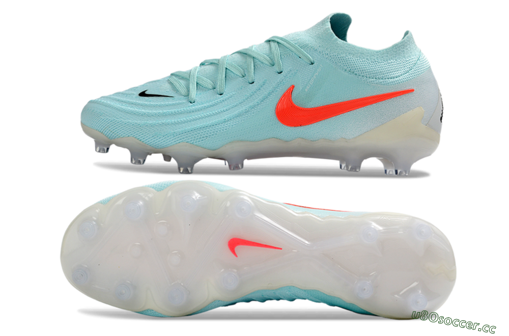 Men's Nike Phantom GX 2 Elite AG Artificial Grass Low-Tops Football Boots - Aqua/Coral Glow/Sky Blue 1