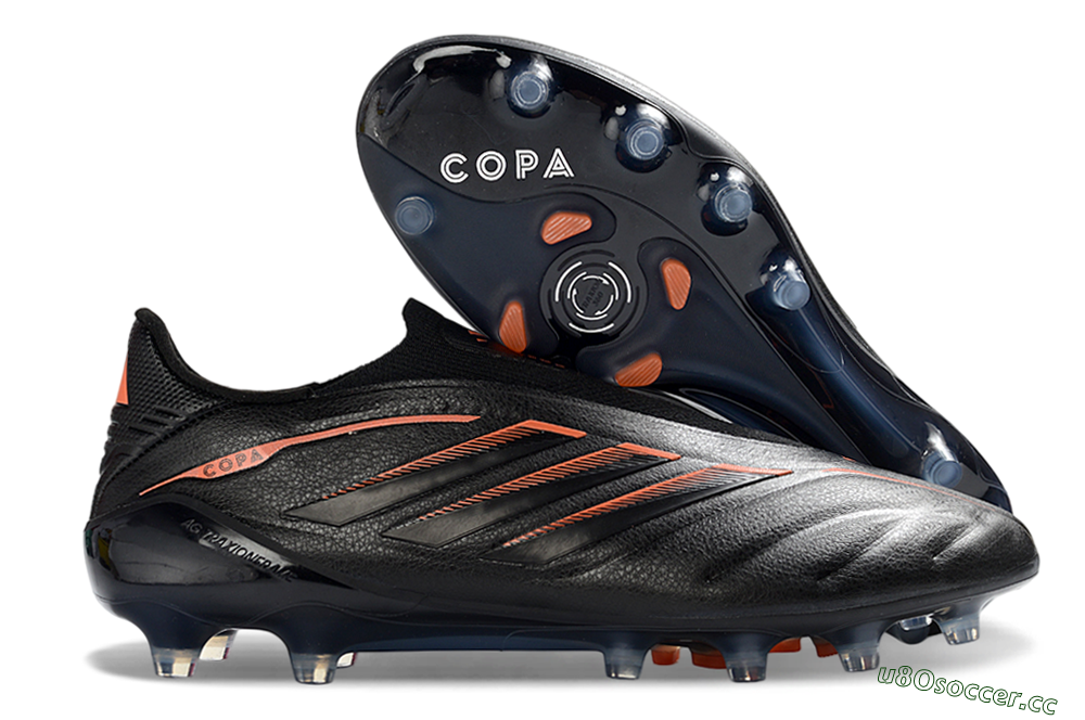 Men's Adidas Copa Pure 4 Elite FG Firm Ground Low-Tops Football Boots - Black/Electric Orange/Shadow Gray 2