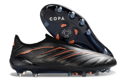 Men's Adidas Copa Pure 4 Elite FG Firm Ground Low-Tops Football Boots - Black/Electric Orange/Shadow Gray