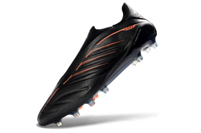 Men's Adidas Copa Pure 4 Elite FG Firm Ground Low-Tops Football Boots - Black/Electric Orange/Shadow Gray