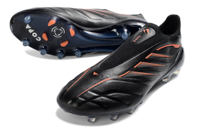 Men's Adidas Copa Pure 4 Elite FG Firm Ground Low-Tops Football Boots - Black/Electric Orange/Shadow Gray
