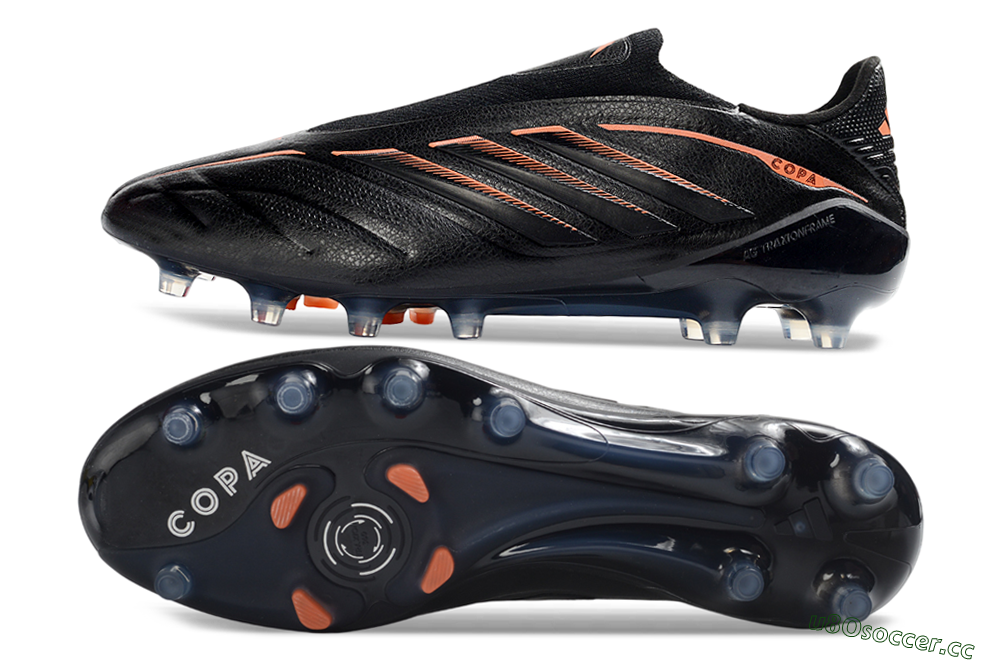 Men's Adidas Copa Pure 4 Elite FG Firm Ground Low-Tops Football Boots - Black/Electric Orange/Shadow Gray 1