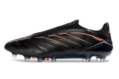 Men's Adidas Copa Pure 4 Elite FG Firm Ground Low-Tops Football Boots - Black/Electric Orange/Shadow Gray