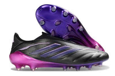Men's Adidas Copa Pure 4 Elite FG Firm Ground Low-Tops Football Boots - Black/Midnight Purple/ Vibrant Pink