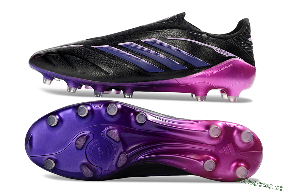 Men's Adidas Copa Pure 4 Elite FG Firm Ground Low-Tops Football Boots - Black/Midnight Purple/ Vibrant Pink 1