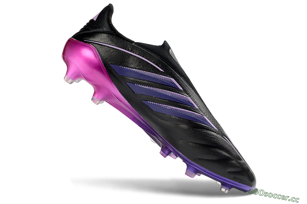 Men's Adidas Copa Pure 4 Elite FG Firm Ground Low-Tops Football Boots - Black/Midnight Purple/ Vibrant Pink 4