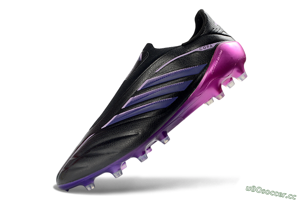 Men's Adidas Copa Pure 4 Elite FG Firm Ground Low-Tops Football Boots - Black/Midnight Purple/ Vibrant Pink 5