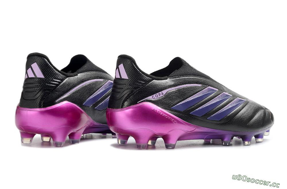 Men's Adidas Copa Pure 4 Elite FG Firm Ground Low-Tops Football Boots - Black/Midnight Purple/ Vibrant Pink 6