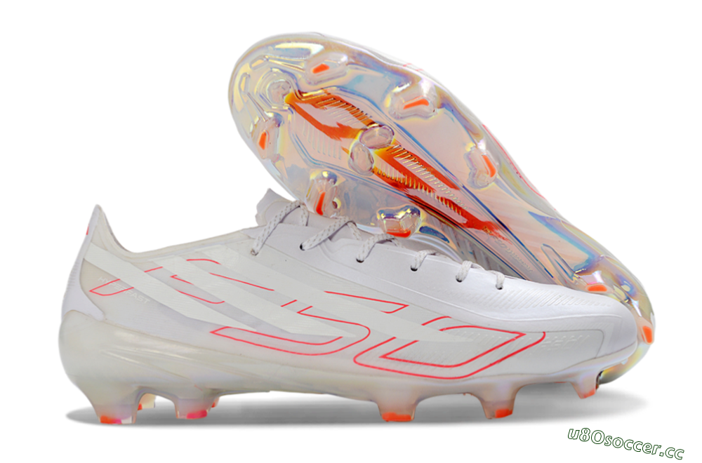 Unisex Adidas F50 Hyperfast 2026 World Cup FG Firm Ground Low-Tops Football Boots - White/Neon Pink/Crystal Clear 2