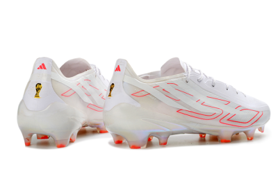 Unisex Adidas F50 Hyperfast 2026 World Cup FG Firm Ground Low-Tops Football Boots - White/Neon Pink/Crystal Clear