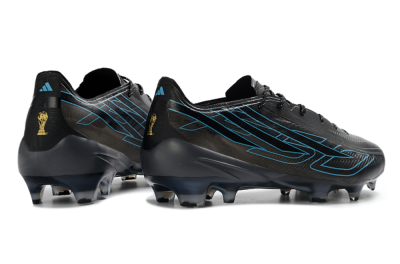 Unisex Adidas F50 Hyperfast 2026 World Cup FG Firm Ground Low-Tops Football Boots - Black/Electric Blue/Shadow Blue