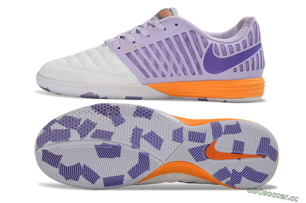 Unisex Nike Lunar Gato 2 IC Indoor & Futsal Low-Tops Football Shoes - Purple/Lavender Burst/Orange Accent 1