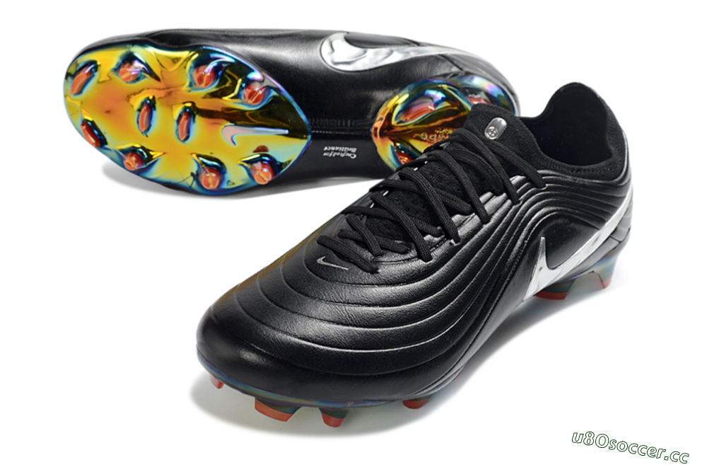 Unisex Nike Tiempo Legend 11 Elite FG Firm Ground Low-Tops Football Boots - Black/Metallic Silver/Rainbow 3