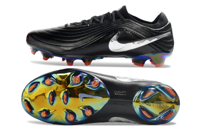 Unisex Nike Tiempo Legend 11 Elite FG Firm Ground Low-Tops Football Boots - Black/Metallic Silver/Rainbow