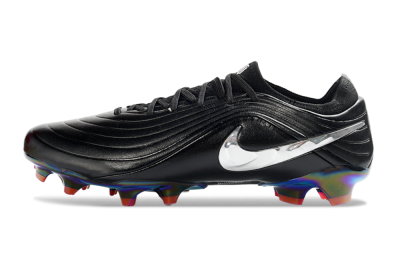 Unisex Nike Tiempo Legend 11 Elite FG Firm Ground Low-Tops Football Boots - Black/Metallic Silver/Rainbow