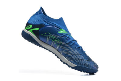 Men's Puma Future 8 Ultimate TF Artificial Turf Low-Tops Football Shoes - Blue/Electric Blue/Frosty Green