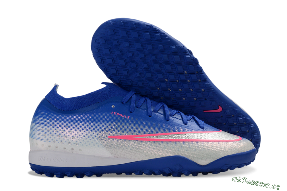 Unisex Nike Air Zoom Mercurial Vapor 17 Elite TF Artificial Turf Low-Tops Football Shoes - Blue/Electric Blue/Frosted Silver 2