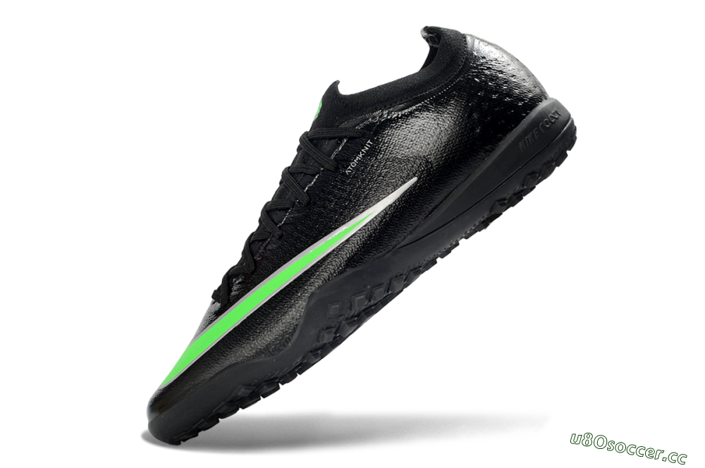 Unisex Nike Air Zoom Mercurial Vapor 17 Elite TF Artificial Turf Low-Tops Football Shoes - Black/Neon Green/Grey 5