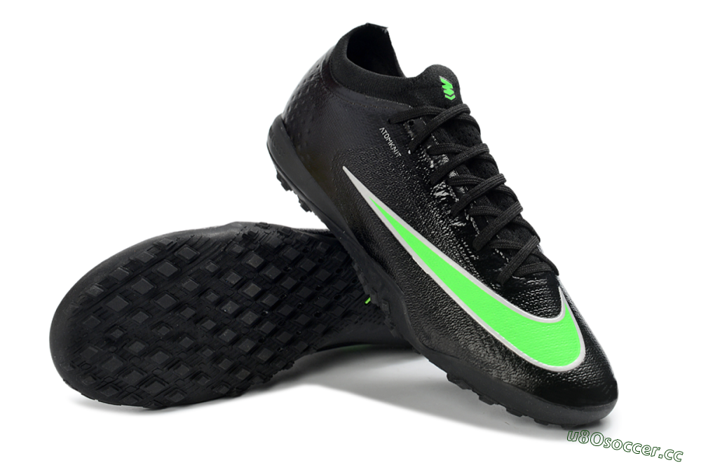 Unisex Nike Air Zoom Mercurial Vapor 17 Elite TF Artificial Turf Low-Tops Football Shoes - Black/Neon Green/Grey 3
