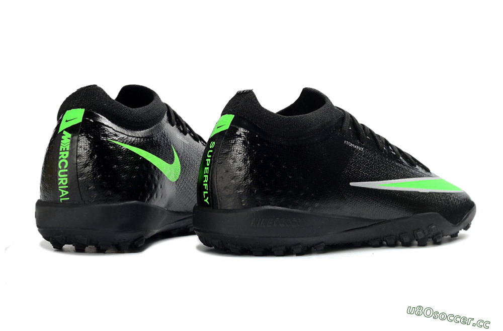 Unisex Nike Air Zoom Mercurial Vapor 17 Elite TF Artificial Turf Low-Tops Football Shoes - Black/Neon Green/Grey 6