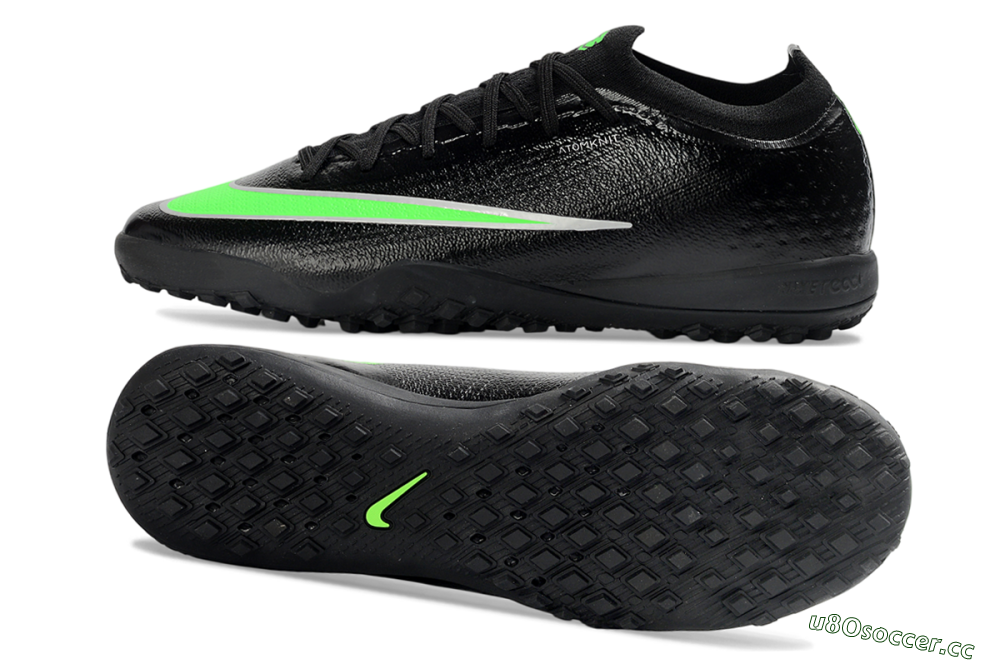 Unisex Nike Air Zoom Mercurial Vapor 17 Elite TF Artificial Turf Low-Tops Football Shoes - Black/Neon Green/Grey 1