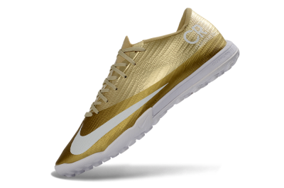 Unisex Nike Air Zoom Mercurial Superfly 11 Elite TF Artificial Turf Low-Tops Football Shoes - Gold/Metallic Gold/Snow White